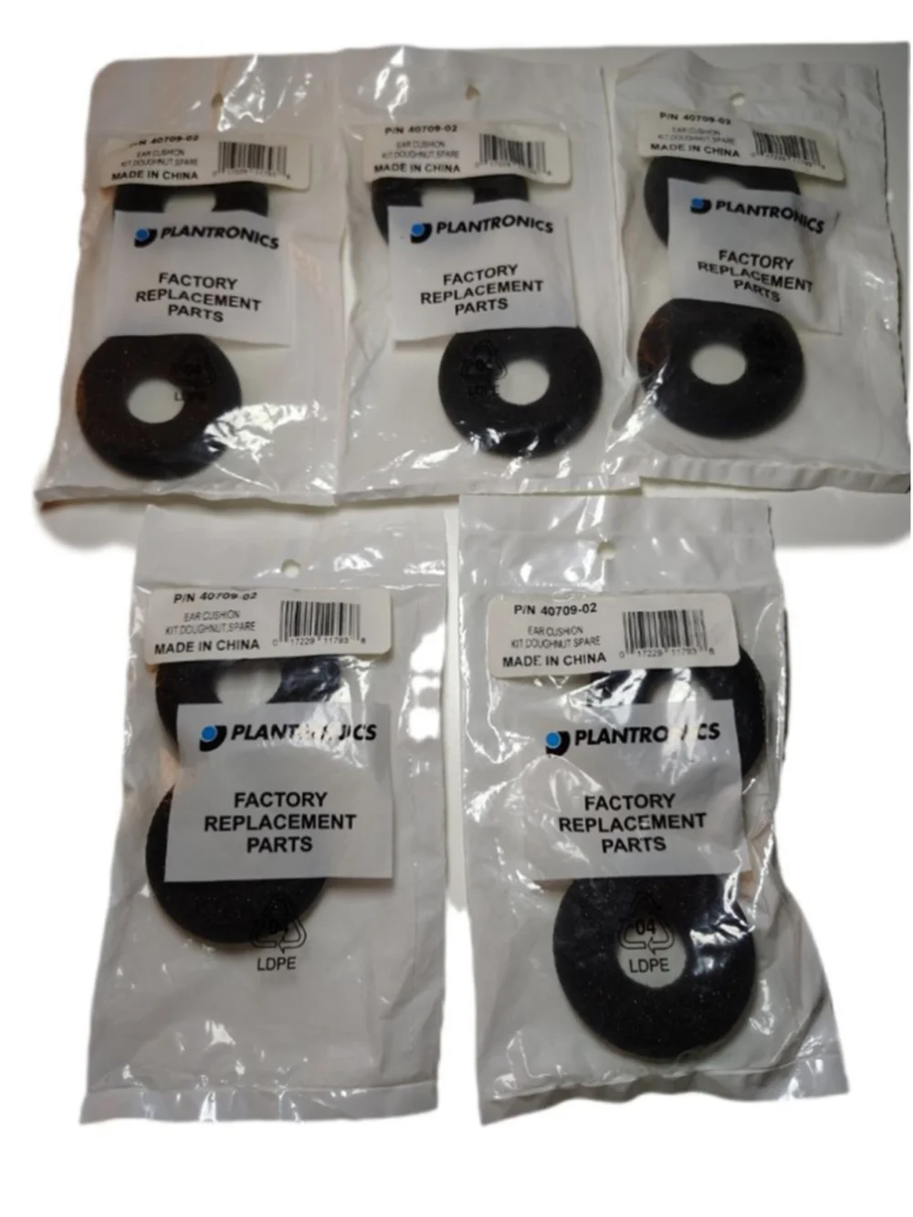 Plantronics 40709-02 Ear Cushion Replacement Kit Bundle of 5 New OEM Headset
